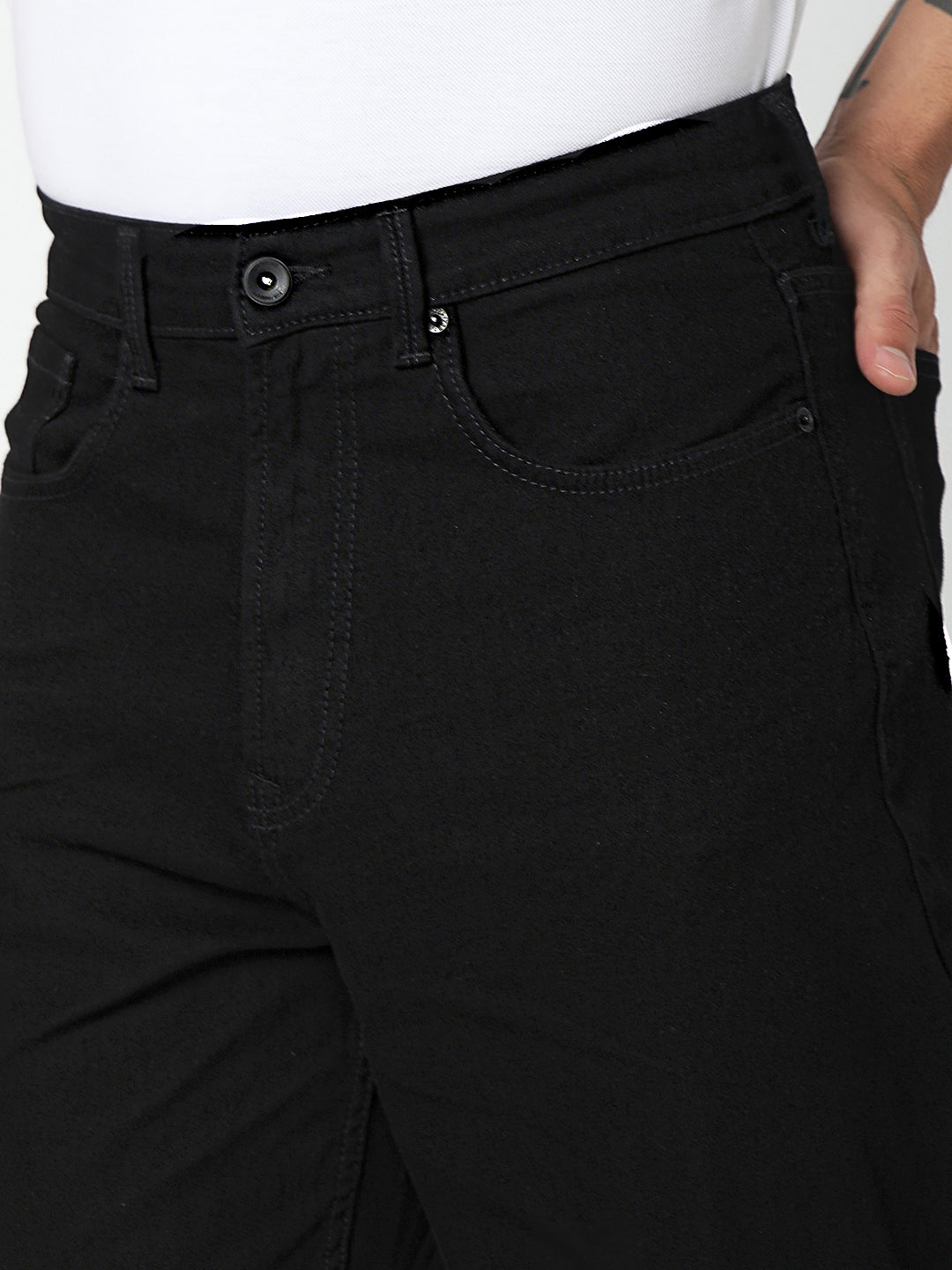 Spykar Black Cotton Loose Fit Regular Length Jeans For Men (Renato)