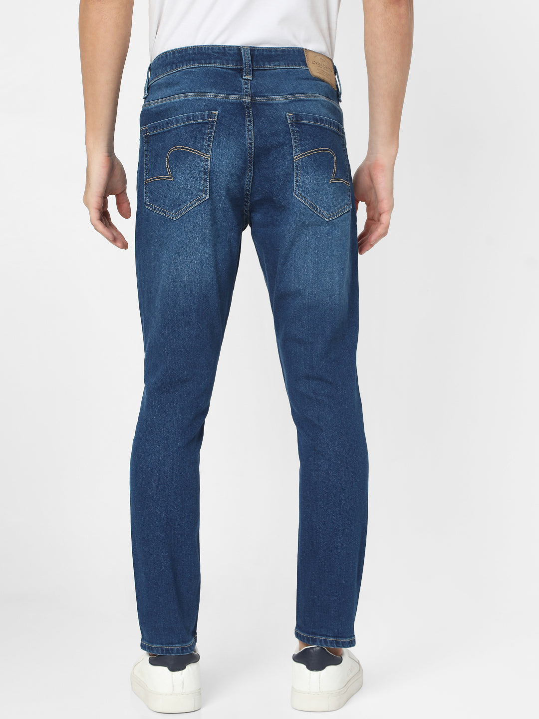 Spykar Men Mid Blue Cotton Slim Fit Tapered Length Jeans (Kano)