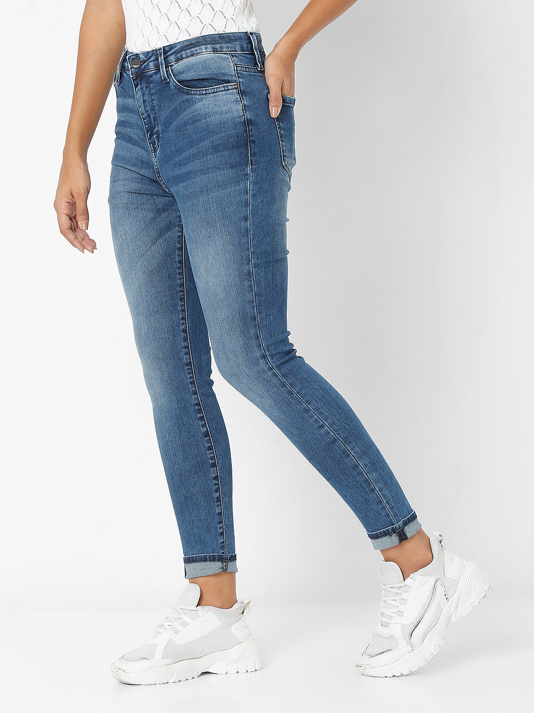 Spykar Blue Super Skinny Jeans For Women