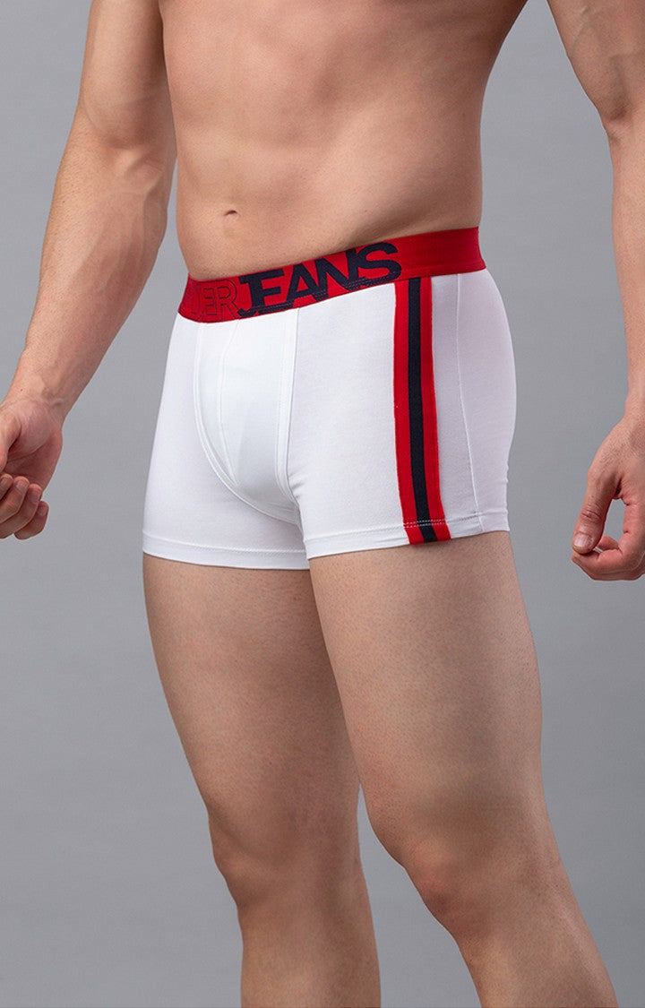 Underjeans By Spykar Men White Solid Trunks