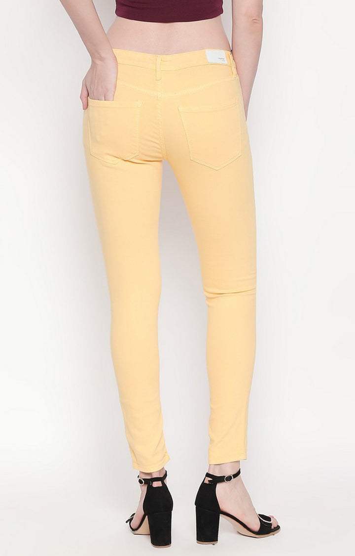 Spykar Women Yellow Cotton Super Skinny Fit Regular Length Jeans (Alicia)