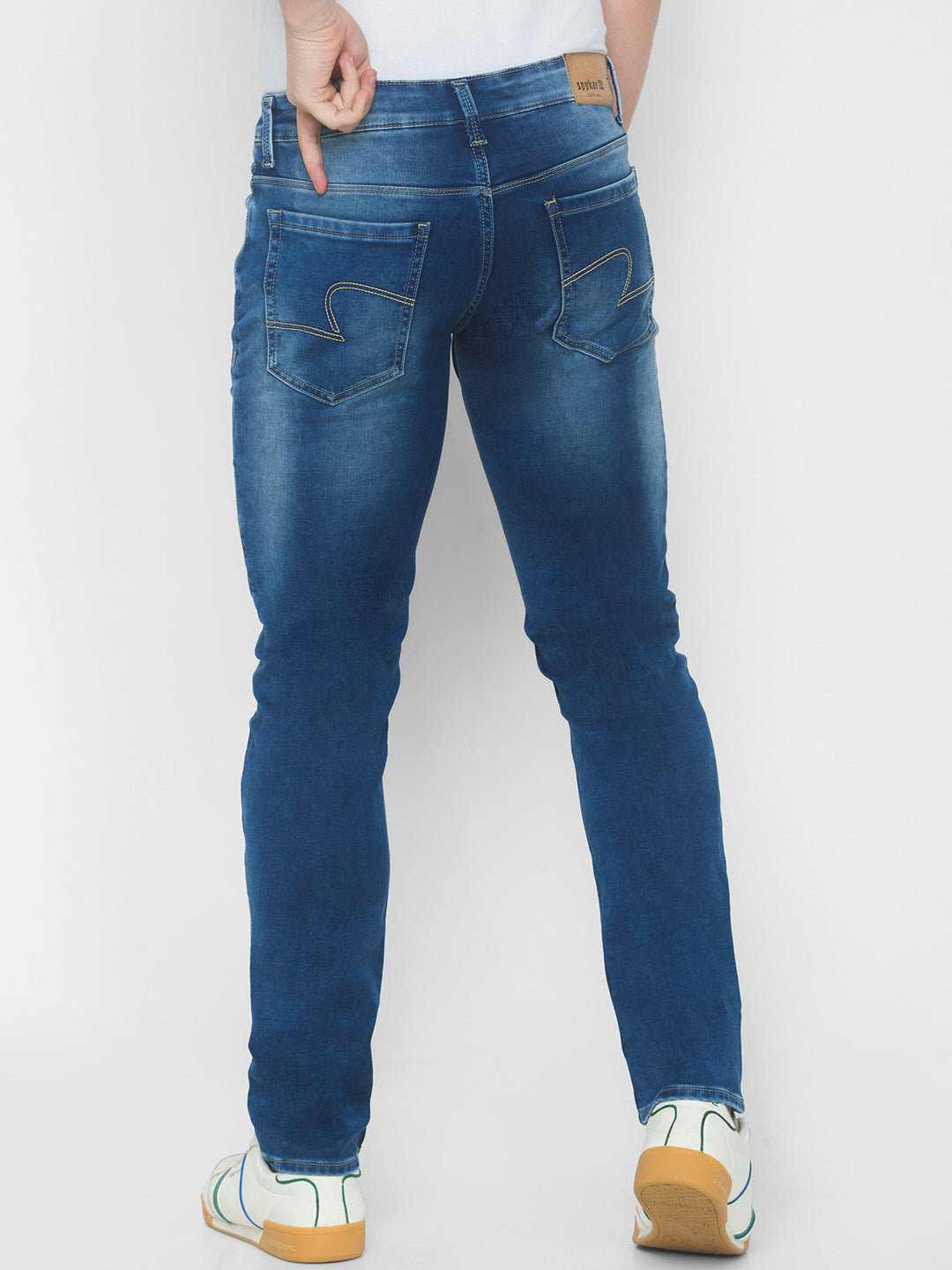 Spykar Men Blue Cotton Comfort Fit Straight Fit Jeans (Ricardo)