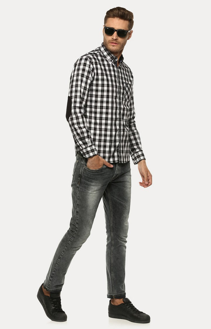 Spykar Men'S Black Cotton Checked Casual Shirts