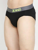 Men Premium Dull Purple & Black Cotton Blend Brief - Pack Of 2- Underjeans By Spykar