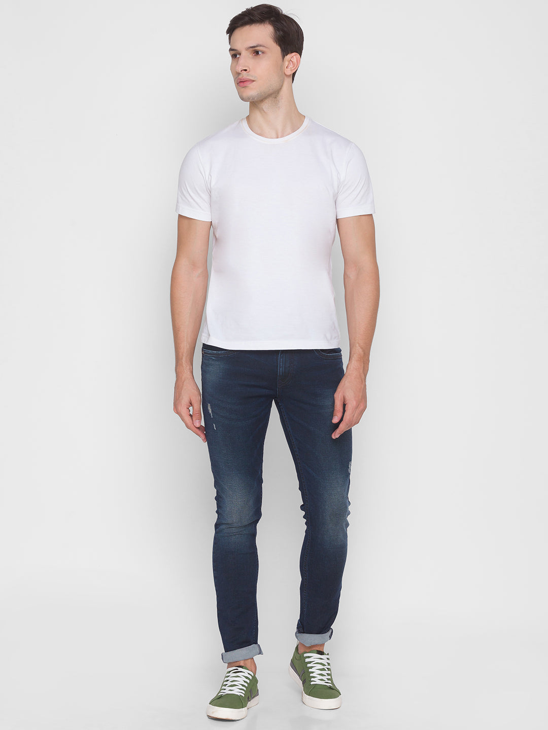 Spykar Men Blue Cotton Slim Fit Tapered Length Jeans (Kano)