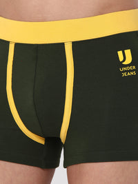 Men Premium Cotton Blend Olive Trunk- Underjeans By Spykar