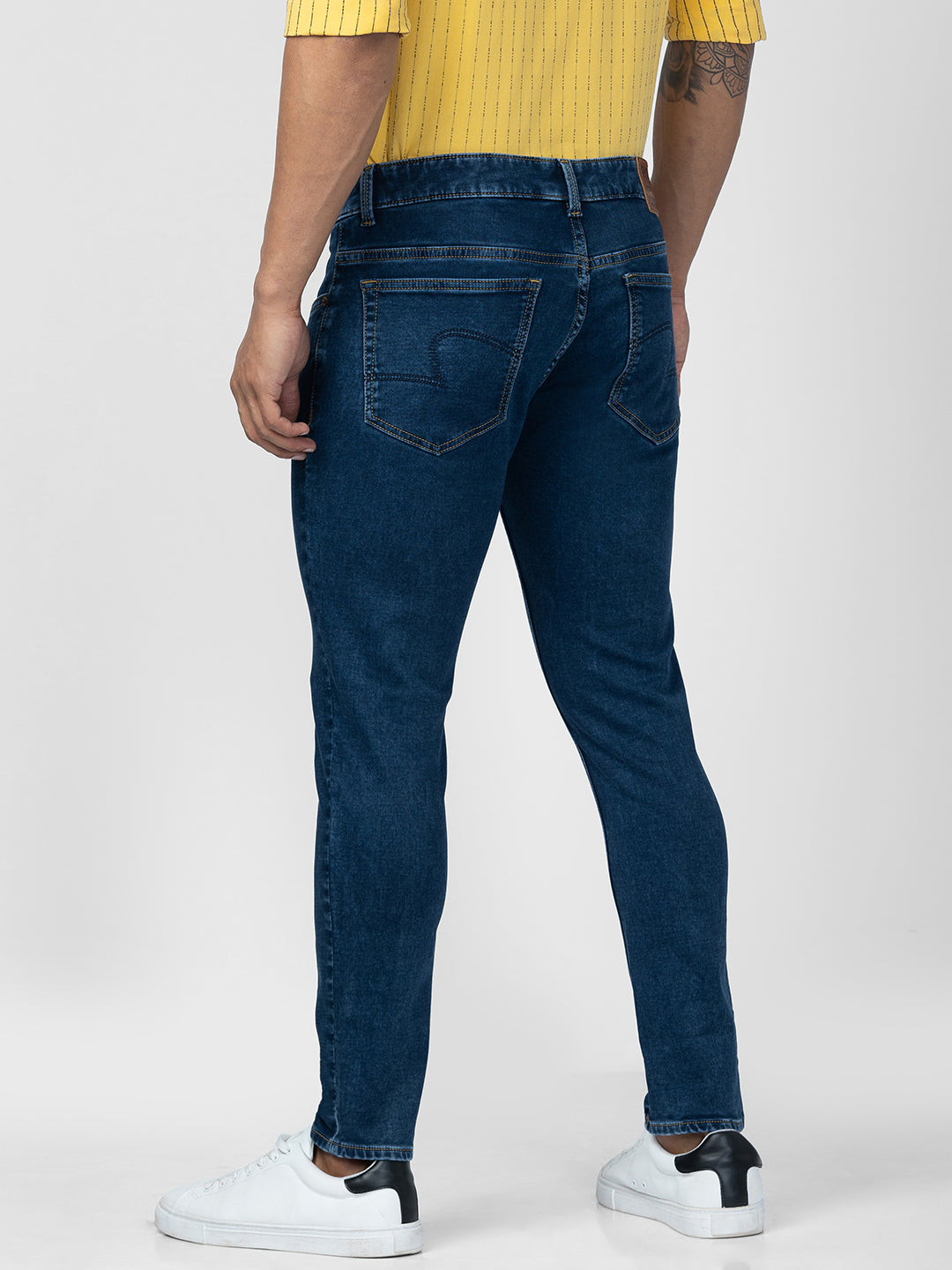 Spykar Men Indigo Blue Cotton Slim Fit Tapered Length Jeans (Kano)