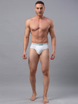 Underjeans By Spykar Men Premium Cotton Blend White Brief - (Pack Of 2)