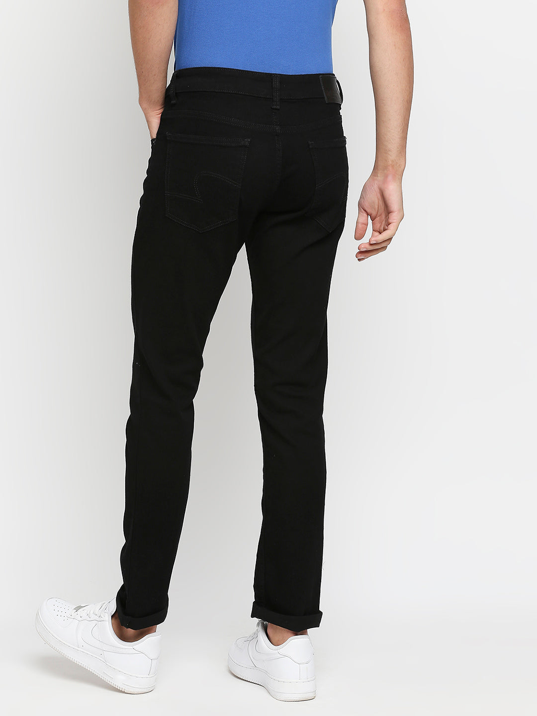 Spykar Men Black Cotton Regular Fit Narrow Length Jeans - (Rover)