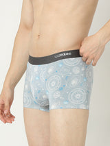 Underjeans By Spykar Men Super Premium Printed Bonded Elastic Grey Trunk