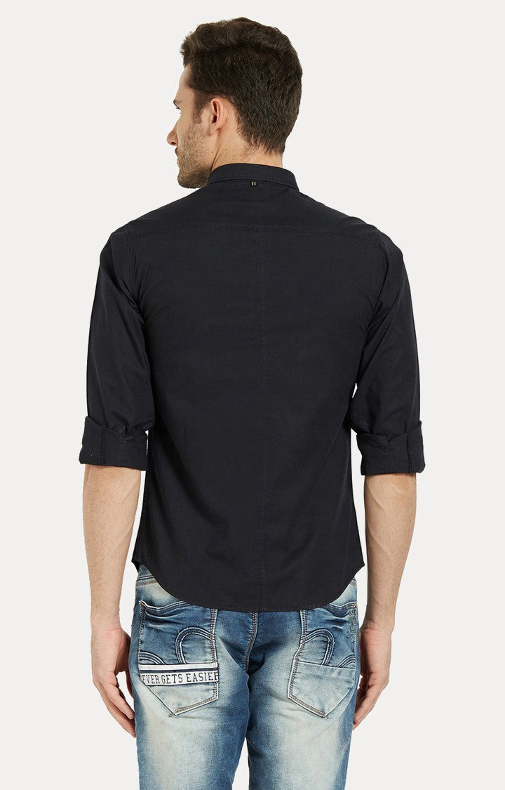 Spykar Men'S Black Cotton Solid Casual Shirts