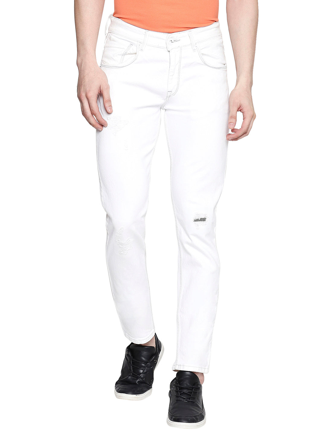 Spykar Cotton White Jeans For Men (Actif)