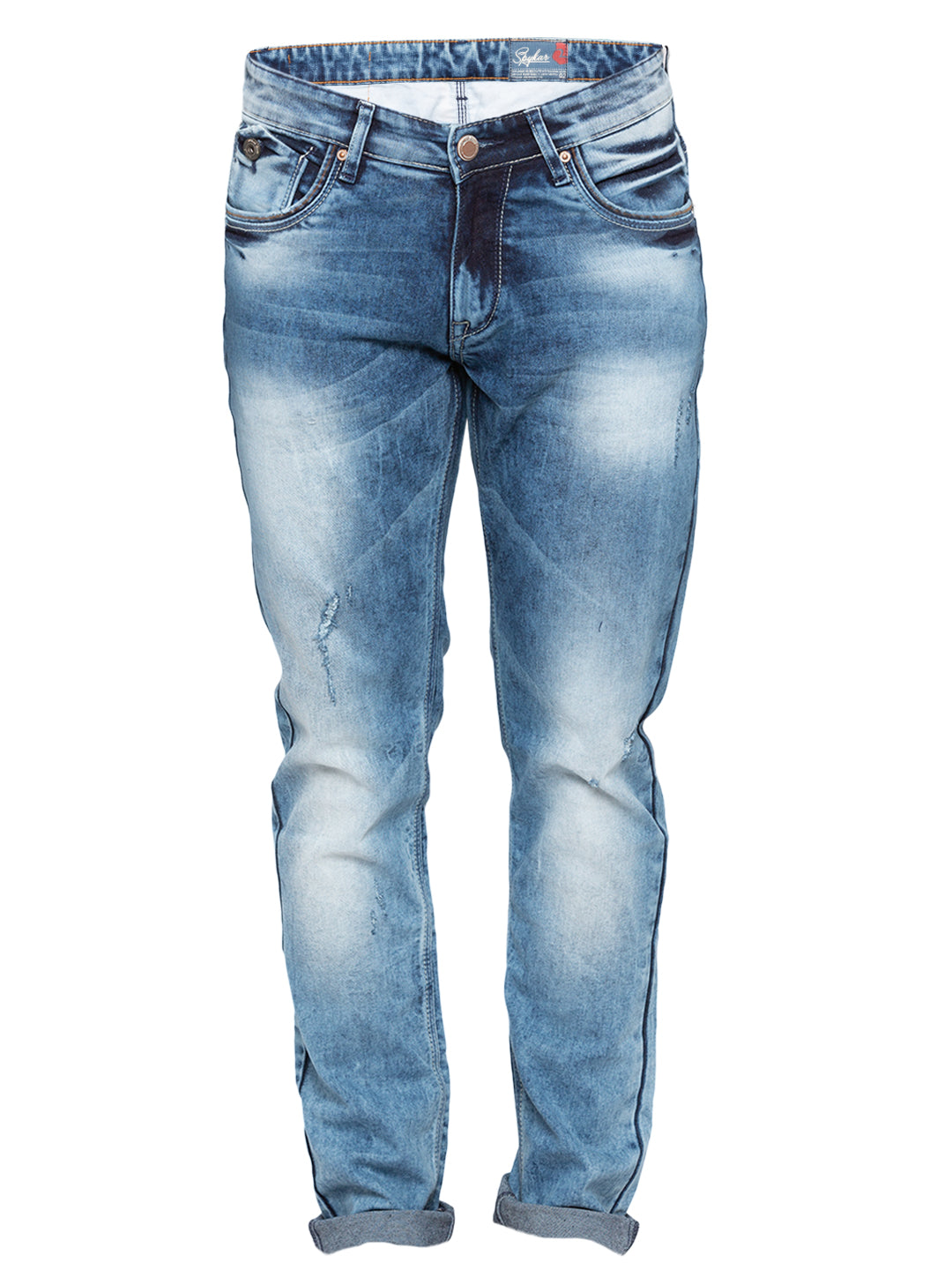 Spykar Men Blue Cotton Regular Fit Regular Length Jeans (Actif)