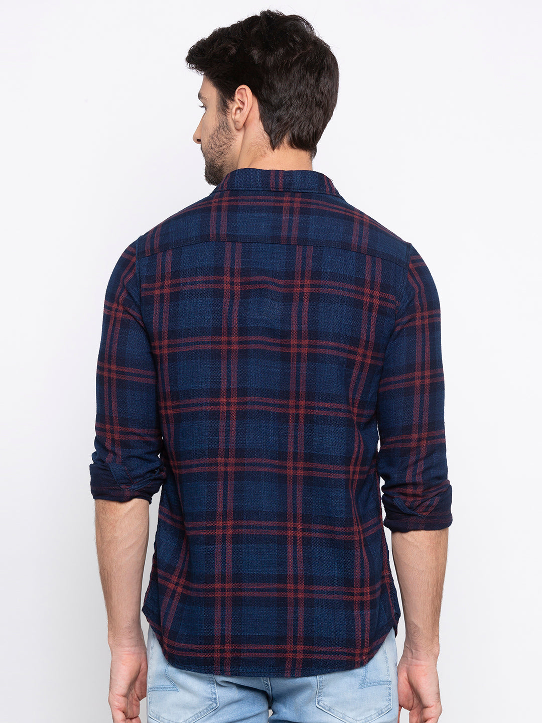 Spykar Men Red Cotton Casual Shirt