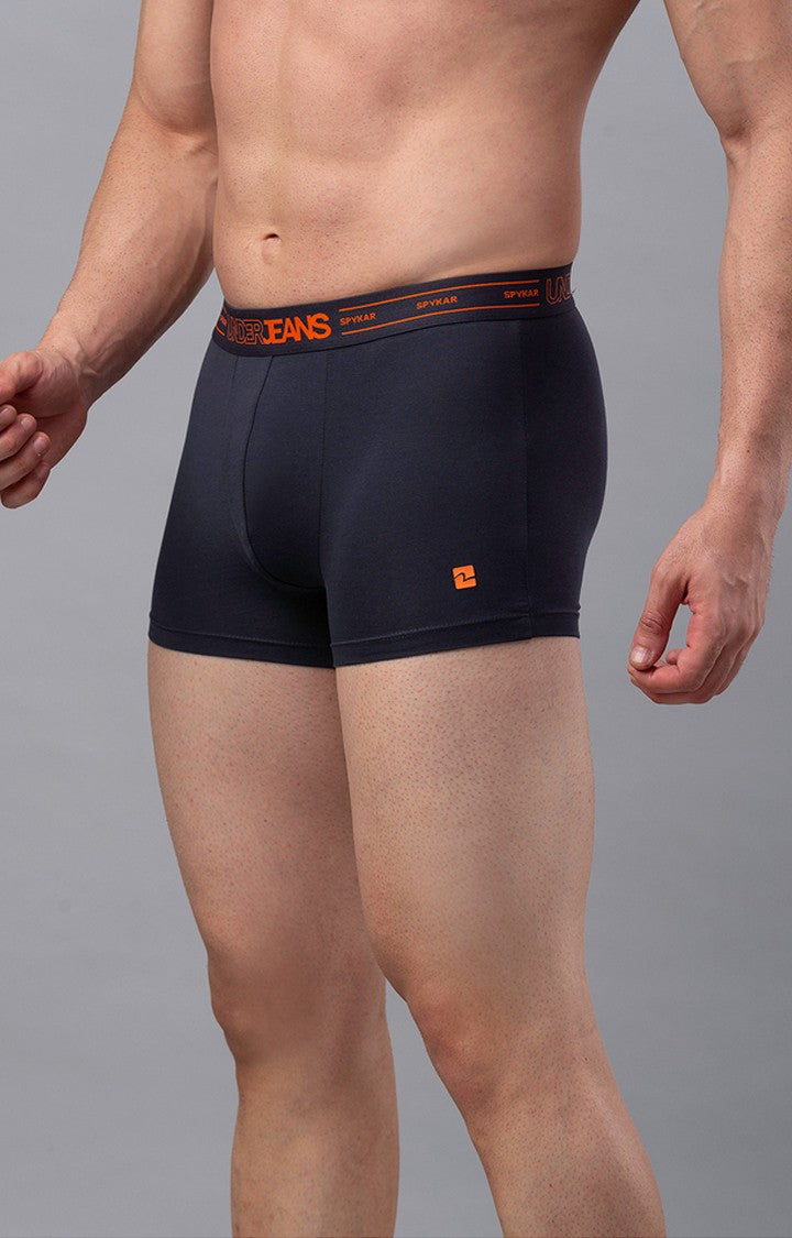 Underjeans By Spykar Men Grey Solid Trunks