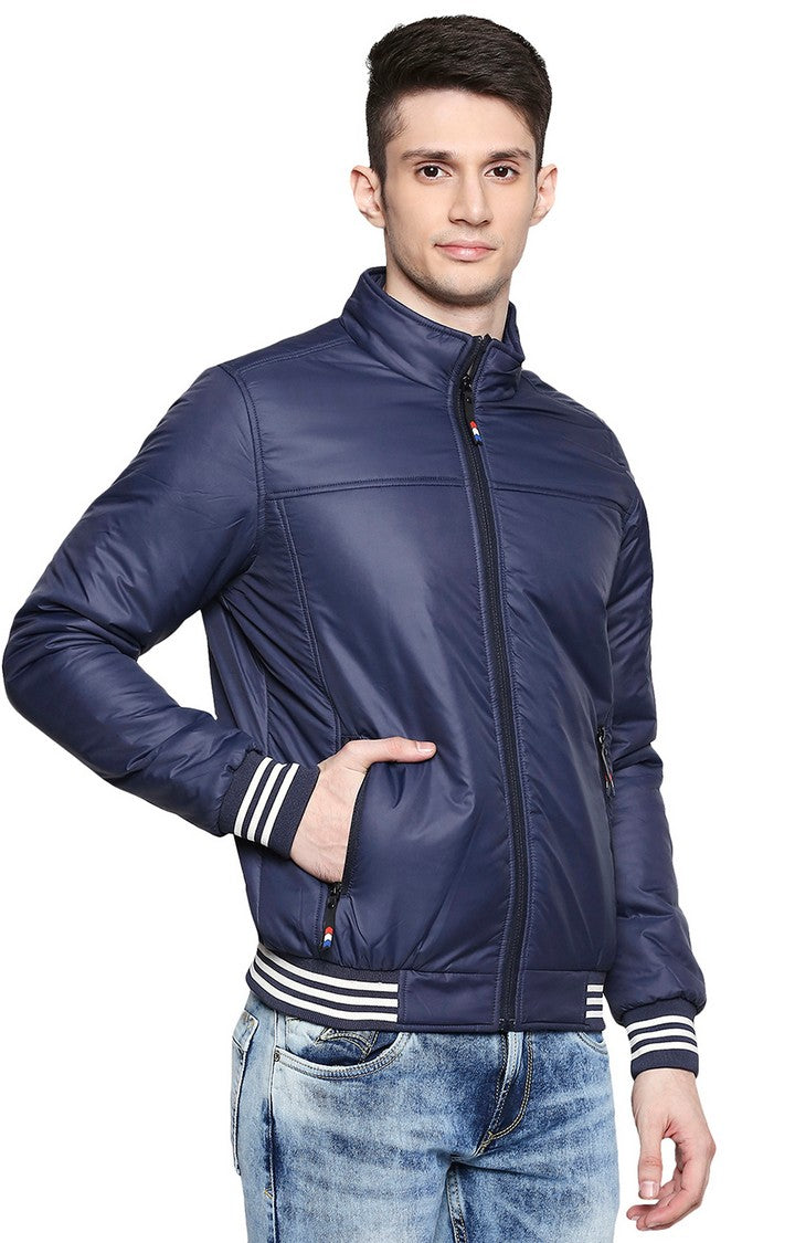 Spykar Blue Polyester Regular Fit Jacket For Men