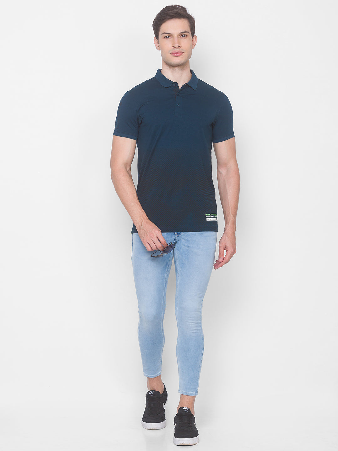 Spykar Men Blue Cotton Slim Fit Tapered Length Jeans (Kano)