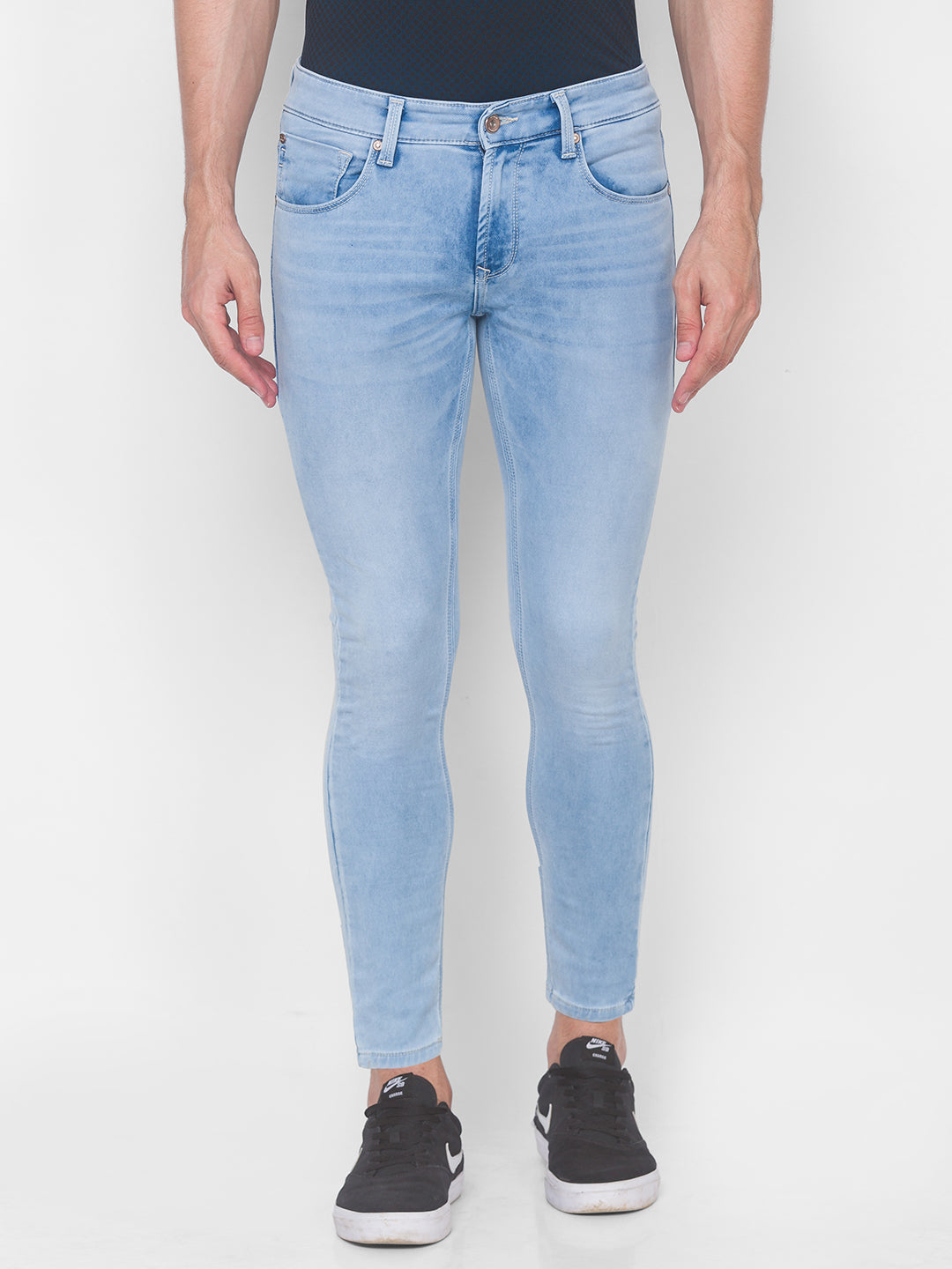 Spykar Men Blue Cotton Slim Fit Tapered Length Jeans (Kano)