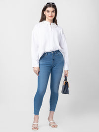 Spykar Women Light Blue Cotton Super Skinny Ankle Length Jeans (Alexa)