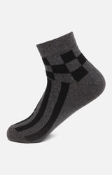 Men Premium Anthra Ankle Length (Non Terry) Single Pair Of Socks- Underjeans By Spykar