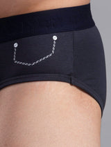 Underjeans By Spykar Men Premium Cotton Blend Grey Brief