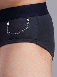 Underjeans By Spykar Men Premium Cotton Blend Grey Brief