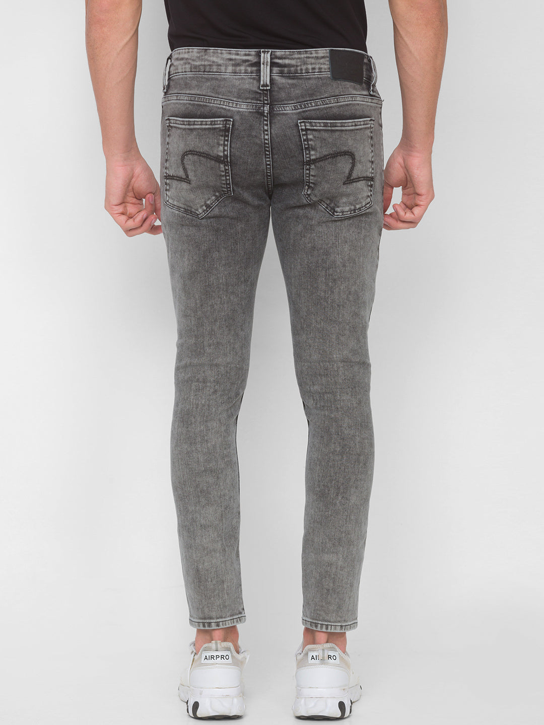 Spykar Men Grey Cotton Slim Fit Tapered Length Jeans (Kano)