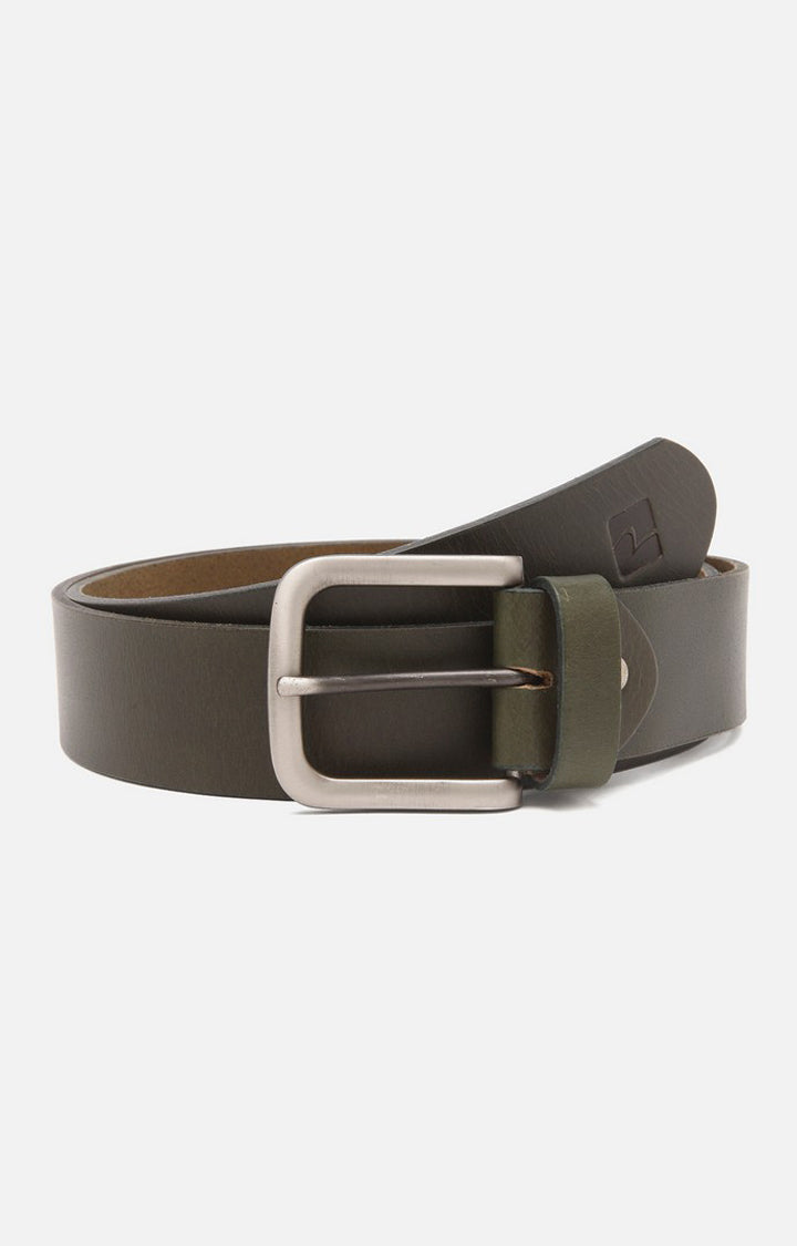 Spykar Men Olive Genuine Leather Belt