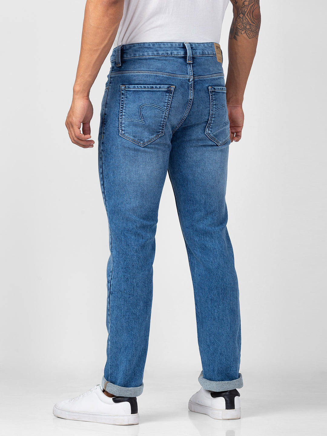 Spykar Men Light Blue Cotton Comfort Fit Straight Length Jeans (Ricardo)