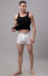 Underjeans By Spykar Men White Solid Trunks