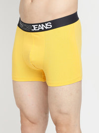 Men Premium Yellow & Dark Grey Cotton Blend Trunk - Pack Of 2- Underjeans By Spykar