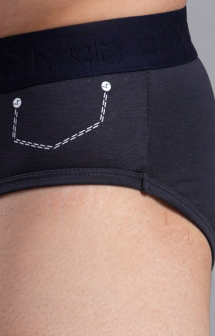 Men Premium Cotton Blend Brief Pack Of 2- Underjeans By Spykar