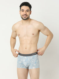 Underjeans By Spykar Men Super Premium Printed Bonded Elastic Grey Trunk