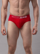 Men Premium Cotton Blend Red Brief - (Pack Of 2)- Underjeans By Spykar