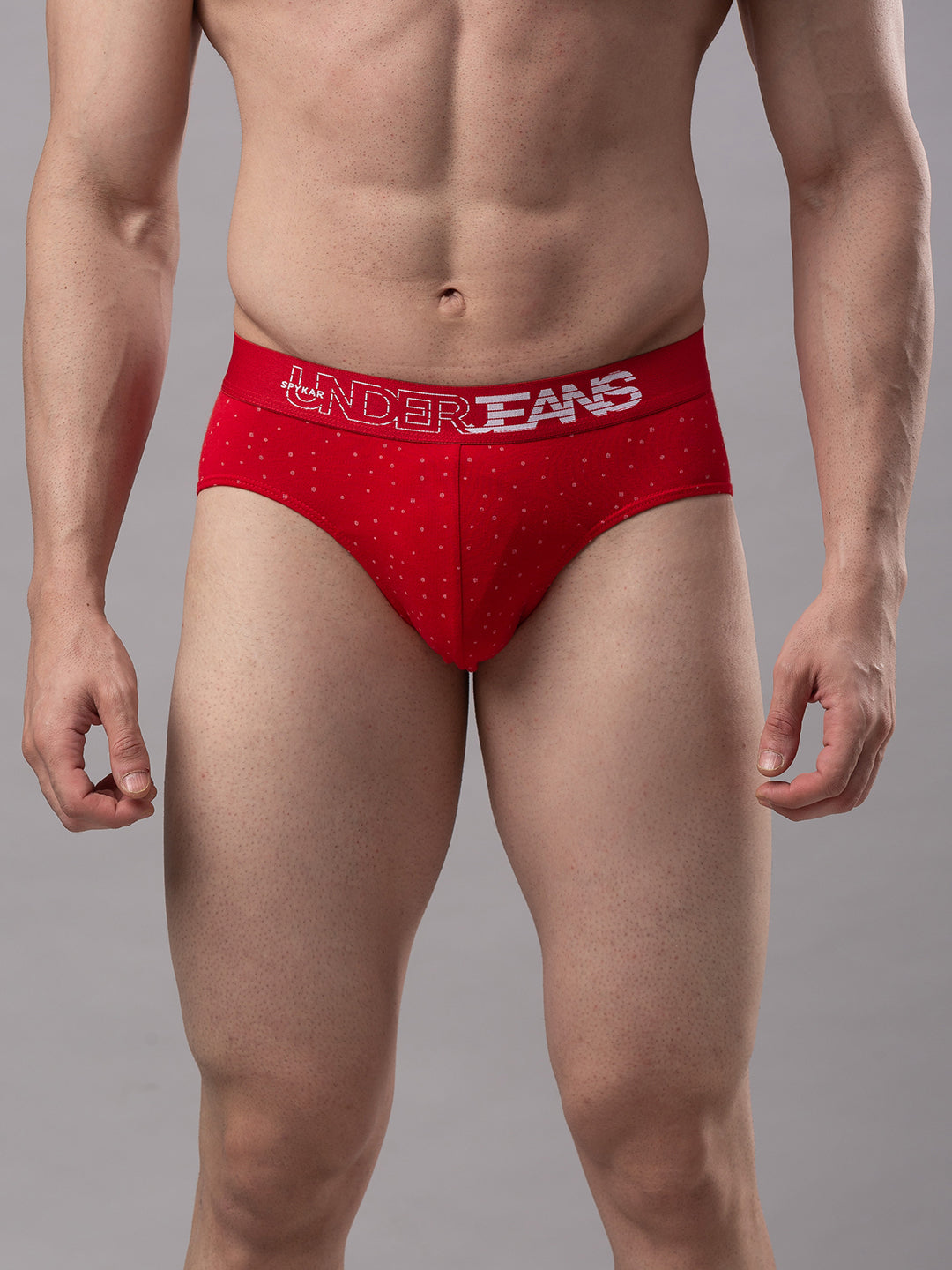 Men Premium Cotton Blend Red Brief - (Pack Of 2)- Underjeans By Spykar