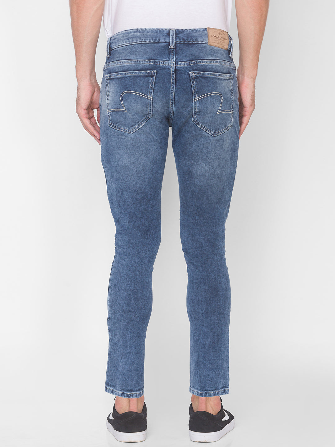 Spykar Men Mid Blue Slim Fit Tapered Length Mid Rise Jeans(Kano)