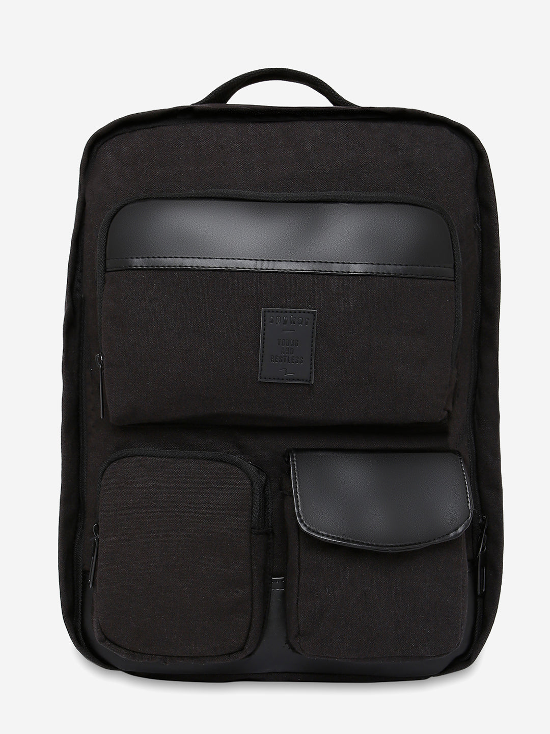 Spykar Black Canvas Traveler Backpacks