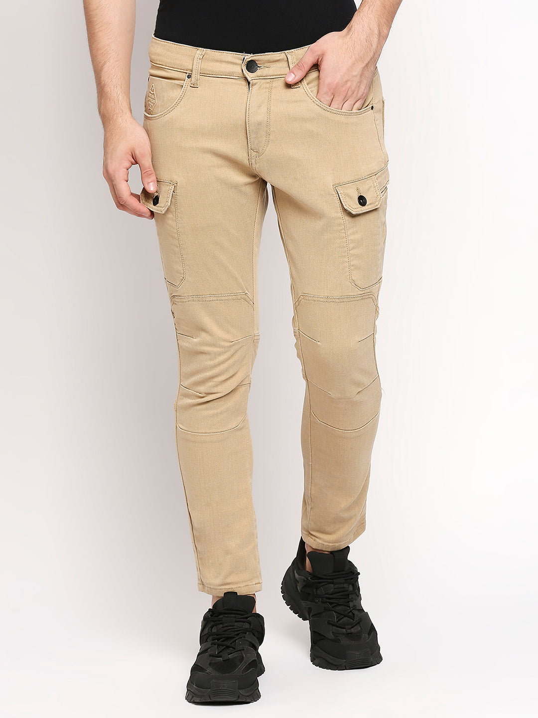 Spykar Men Beige Cotton Regular Fit Regular Length Jeans (Actif)