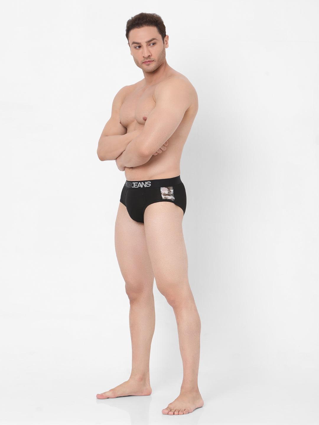 Underjeans By Spykar Men Premium Cotton Blend Black Brief