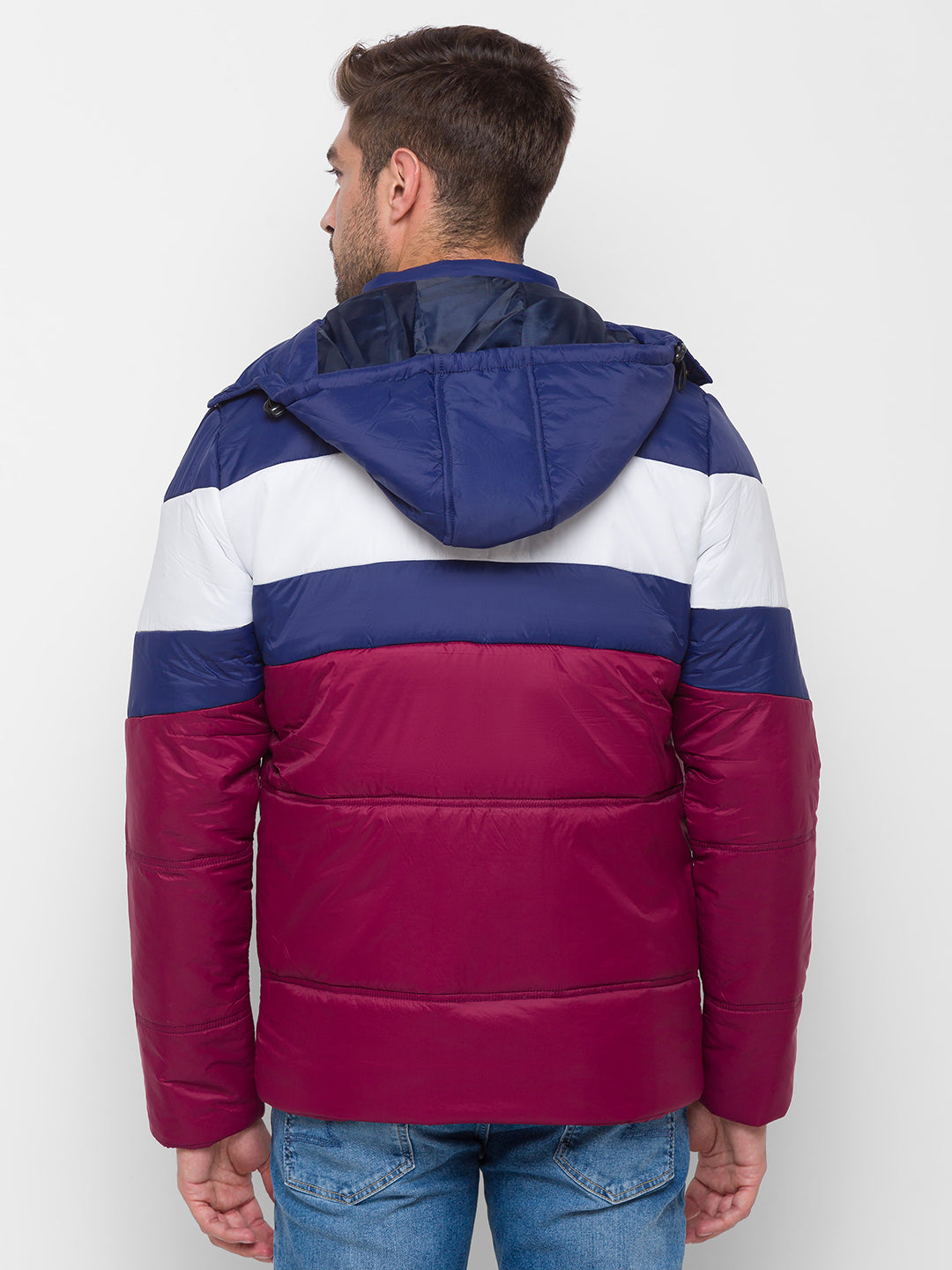 Spykar Red & Blue Polyester Regular Fit Jacket For Men