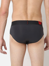 Underjeans By Spykar Men Premium Dark Grey Cotton Blend Brief