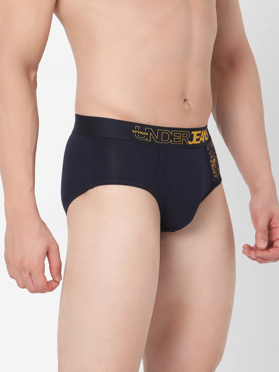 Underjeans By Spykar Men Premium Cotton Blend Navy Brief