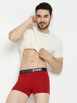 Men Premium Maroon & Dark Grey Cotton Blend Trunk - Pack Of 2- Underjeans By Spykar