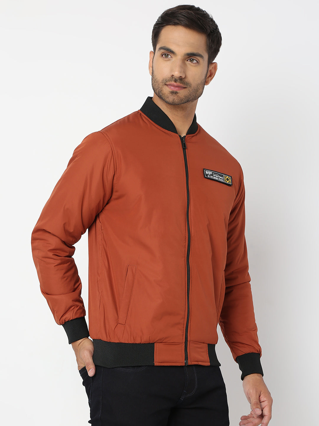 Spykar Men Rust Nylon Regular Fit Jacket