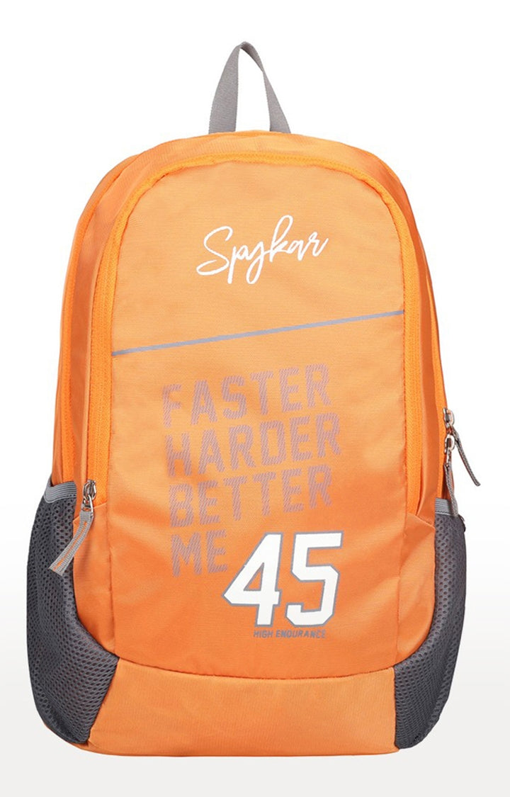 Spykar Orange Printed Backpack