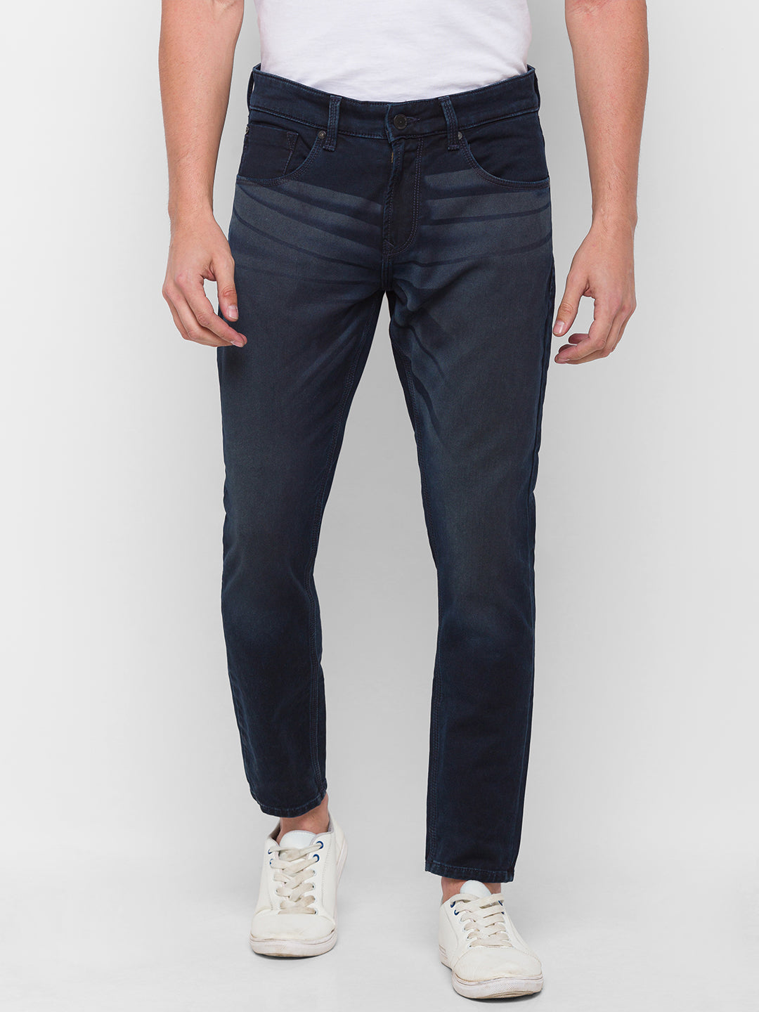 Spykar Men Blue Cotton Slim Fit Tapered Length Jeans (Kano)