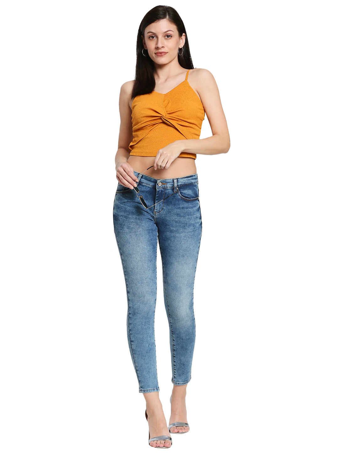 Spykar Women Blue Cotton Jeans