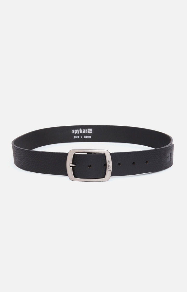 Spykar Black Genuine Leather Belt