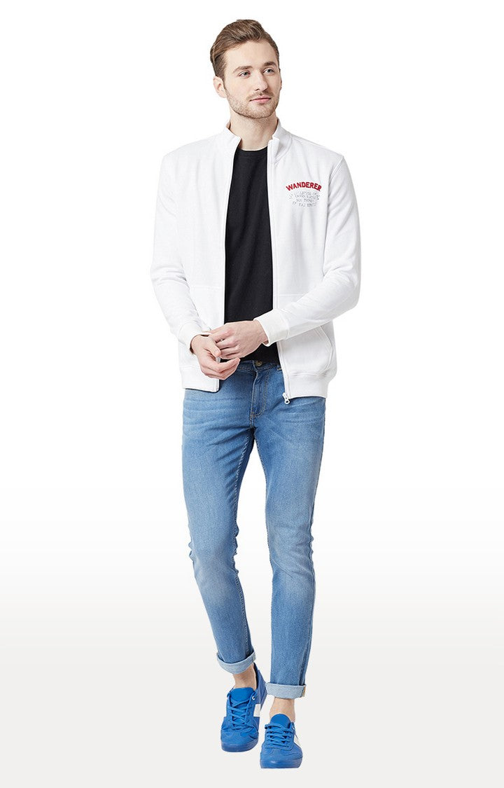 Spykar Men White Solid Slim Jacket