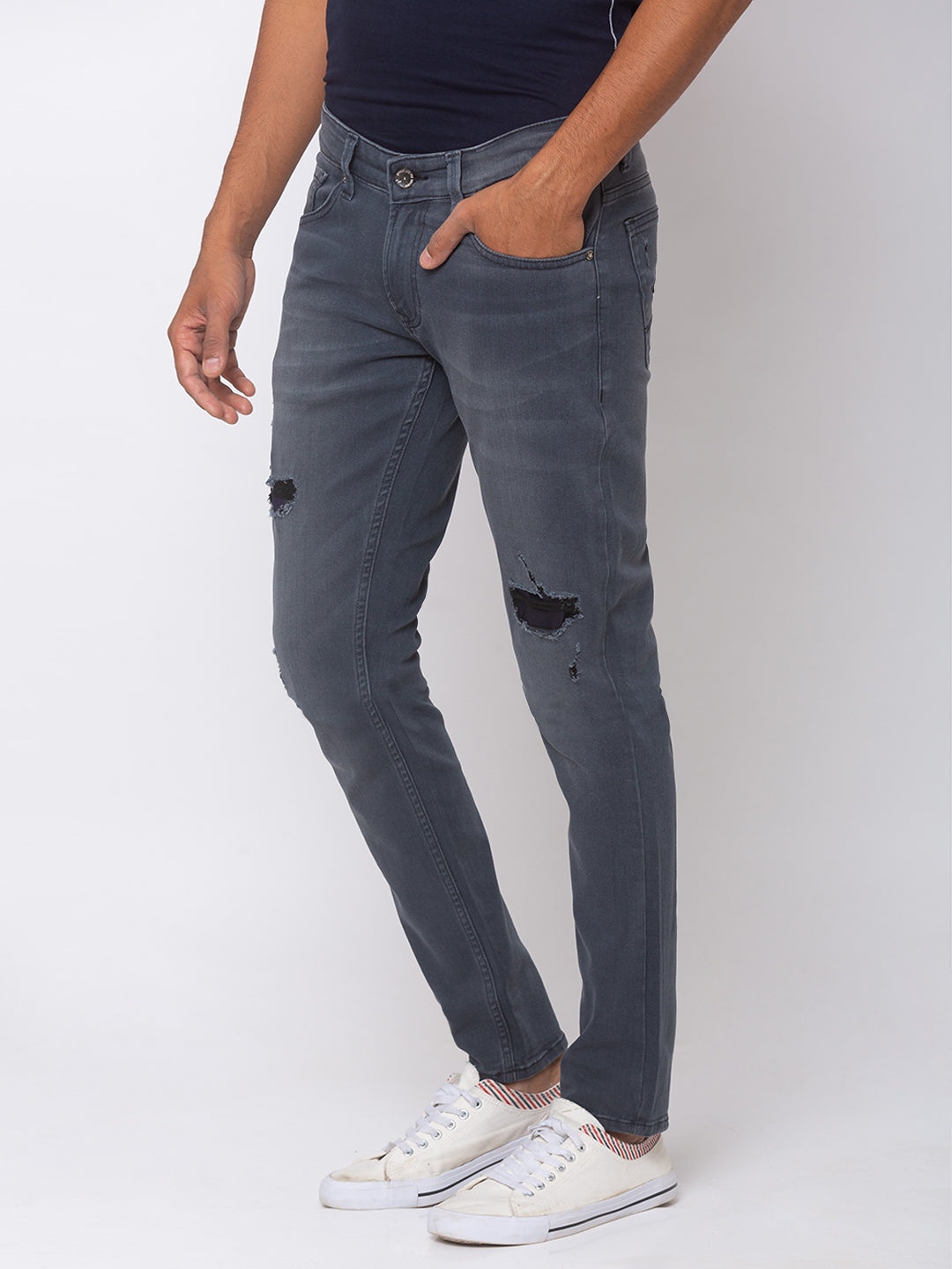 Spykar Men Cotton Grey Jeans